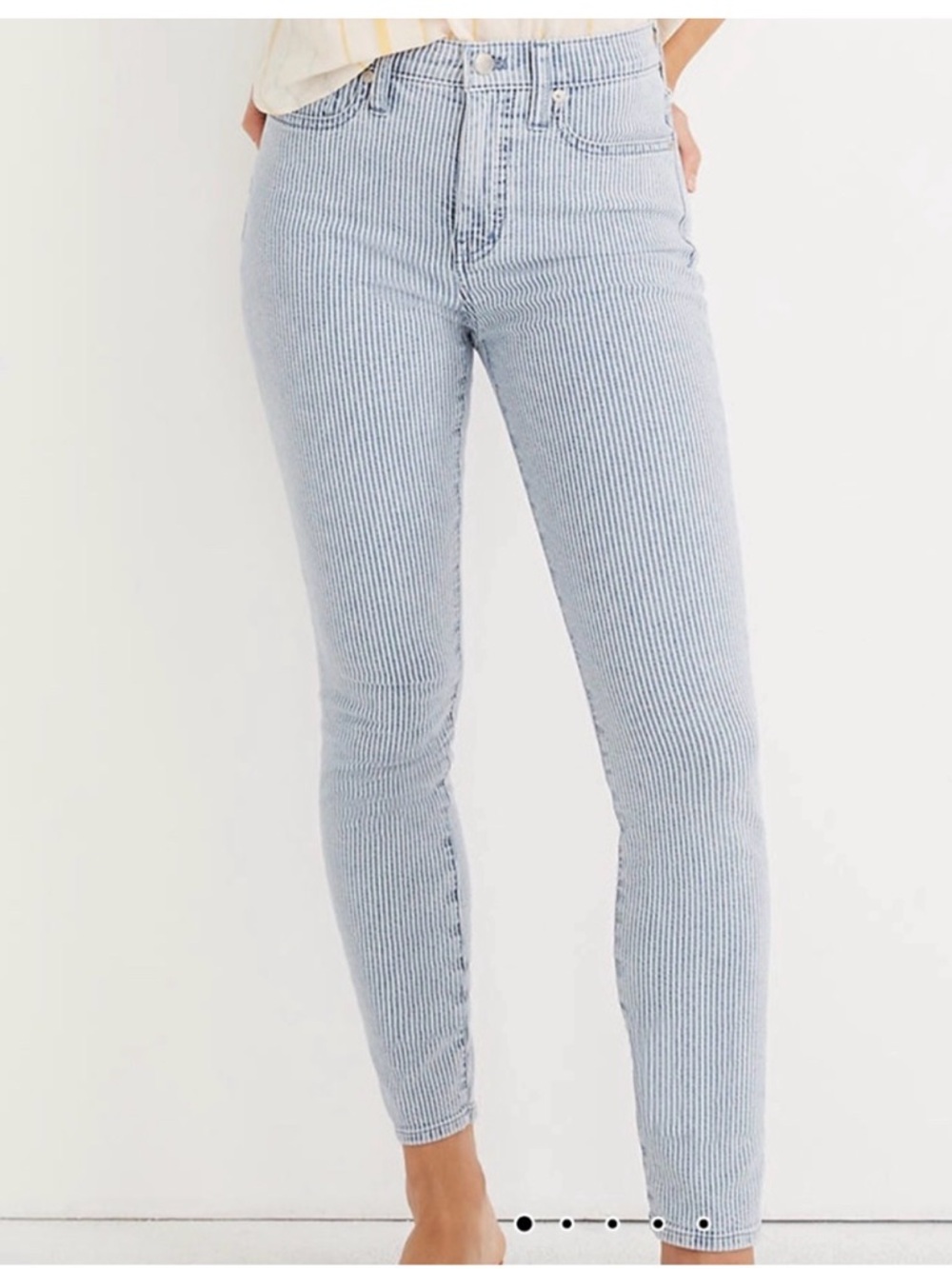 Madewell high rise skinny crop stripe